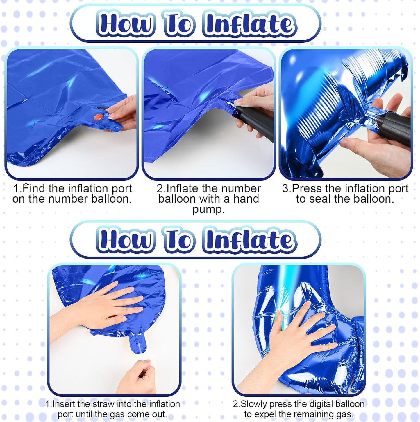 40 Inch 4 Balloons, Large Navy Blue Number 4 Balloon for 4th Birthday Foil Number Balloons Set 0-9, Self Inflating Dark Royal Blue Digital 4 Helium Balloon for Boys Birthday Anniversary Party Decor