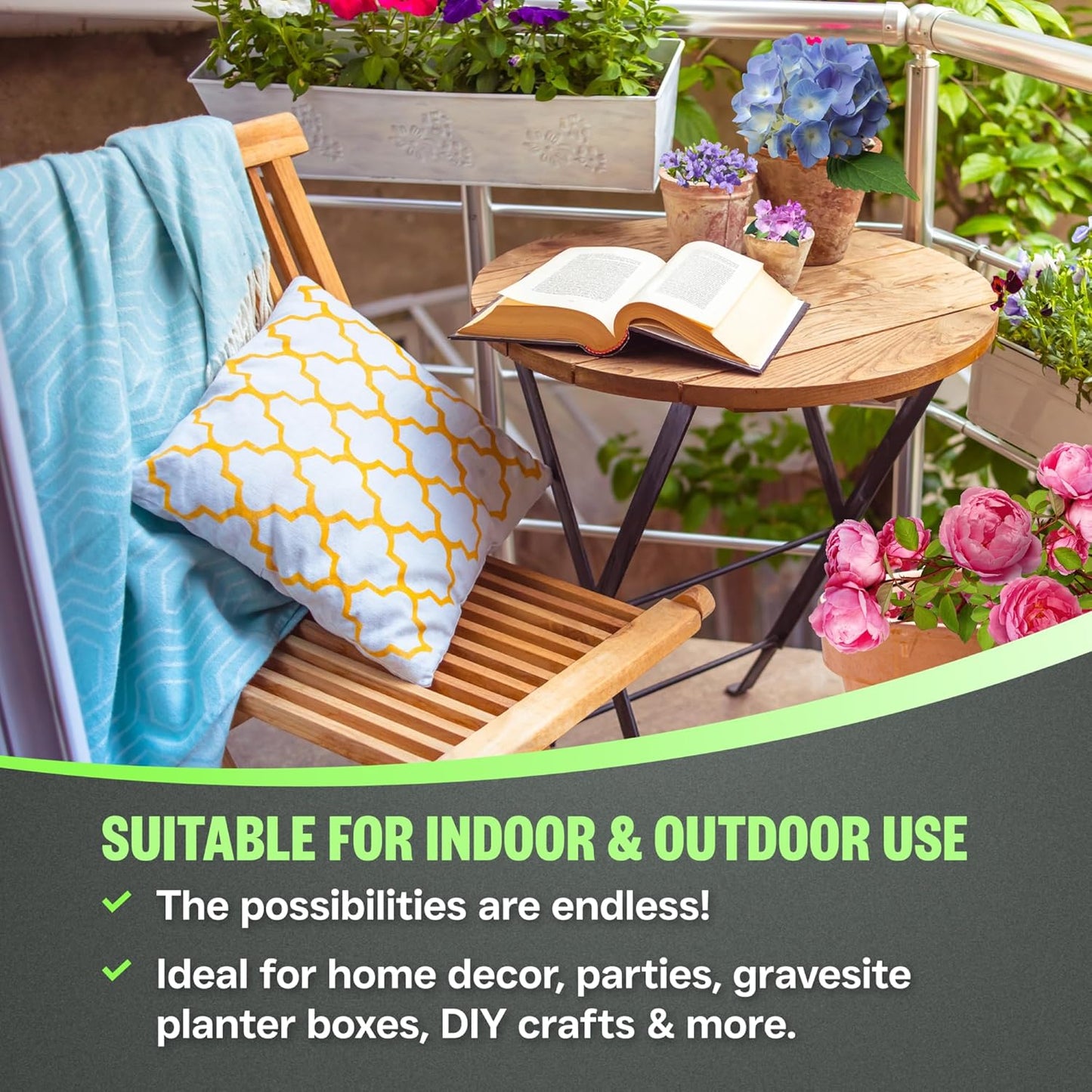 XCEL Floral Foam Blocks - Reusable, Weather Resistant Foam - Perfect for Fresh & Artificial Flower Arrangements, Crafts, Planter Boxes, Home Decor & More - 4-Pk, Black (7” x 7” x 3”)