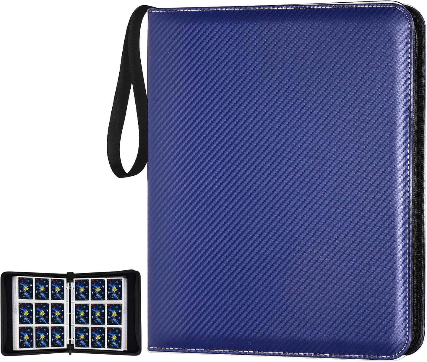 Trading Card Binder, Premium 9 Pocket Card Binder, 720 Double Sided Pocket PU Collection Binder, Collector Album, Card Holder for MTG, TCG, Sports Cards (Black)