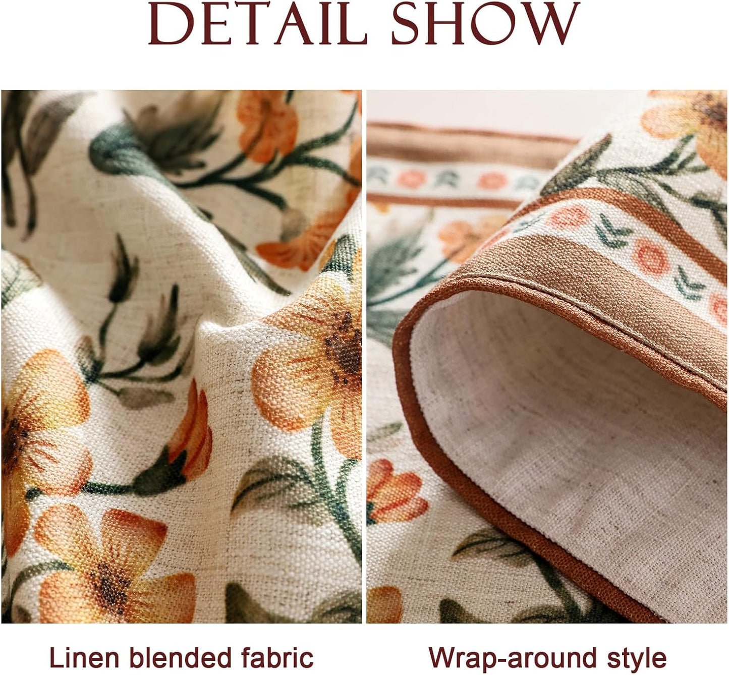 Vintage Linen Table Runner,Floral Table Runners 71 Inches Long,Soft and Luxury Tablerunner.Decoration Tabletop for Kitchen,Dining,Tea Party,Home,Christmas,12"*71"