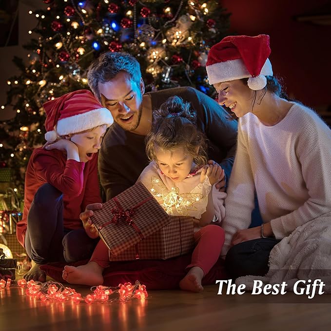 Lewondr Christmas Tree Topper Angel, USB Powered Remote Controlled 9.8 Inch Glittering Angel Christmas Tree Topper, 6H Timer Christmas Tree Angel Topper with Lights for Xmas Home Holiday Party, Gold