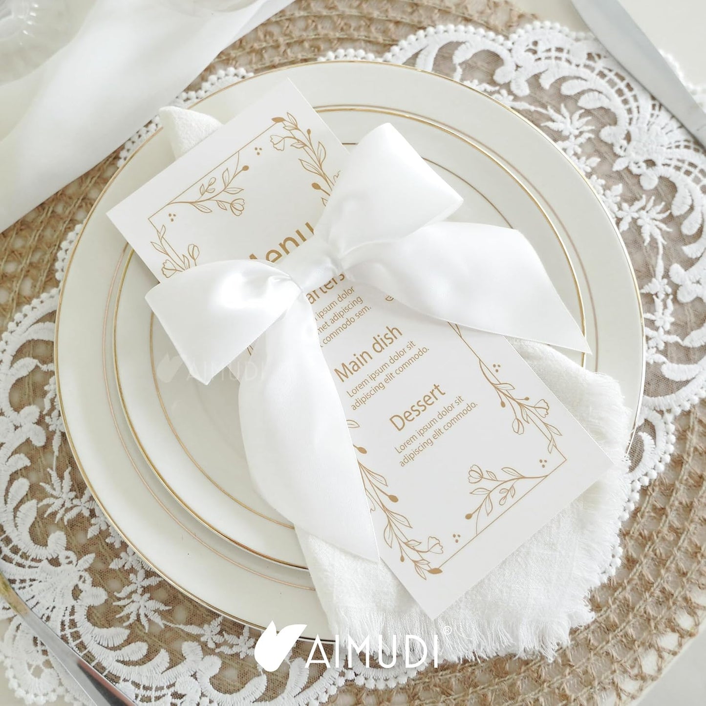 AIMUDI White Satin Bows 5.5" Bows for Gift Wrapping Satin Twist Tie Bows Premade Ribbon Bows for Treat Bags Invitations Baskets Crafts Wreaths Wedding Birthday Baby Shower Party Decorations, 24 PCs