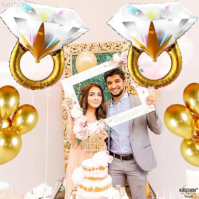 KatchOn Cute Diamond Ring Balloon - 26 Inch, 2 Piece | Bachelorette Party Decorations | Engagement Ring Balloon, Bridal Shower Decorations