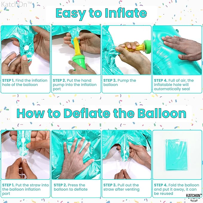 KatchOn, Aqua Blue 40 Inch Number 7 Balloon - 1pcs | Birthday Decorations for Boys & Girls | Unisex Ocean Themed 7th Birthday Party Supplies