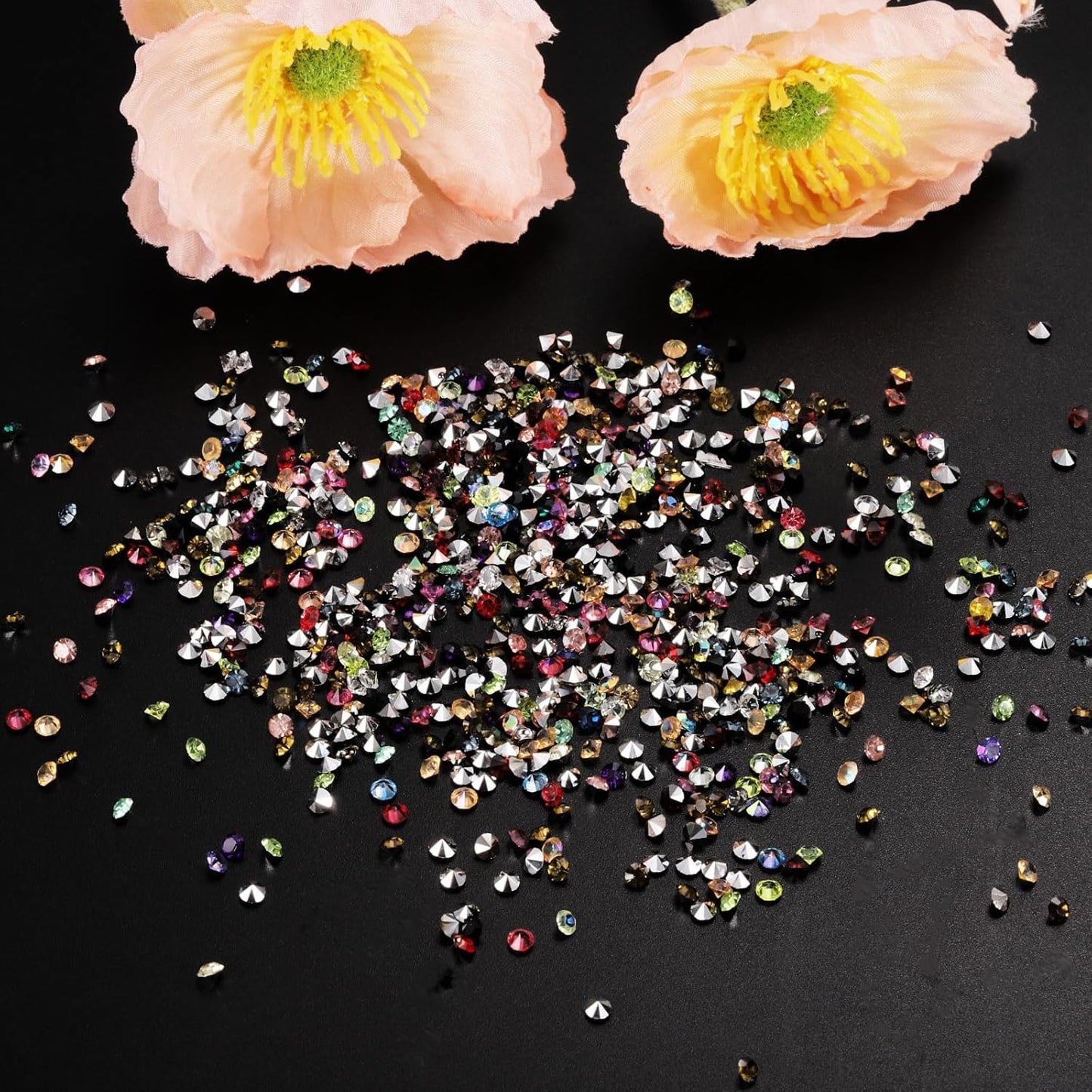 PATIKIL 14000Pcs Wedding Table Scatter Confetti Crystals 3mm Acrylic Diamonds Vase Fillers Gems for Table Centerpiece Decorations Bridal Shower Party, Dark Red AB