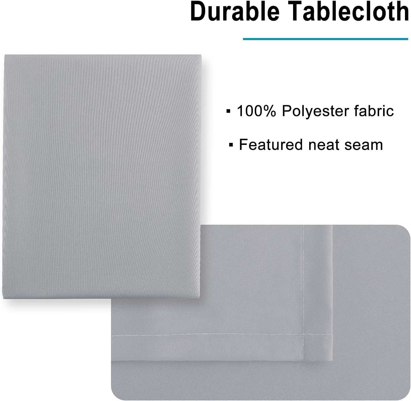 Hiasan Silver Grey Rectangle Tablecloth - Waterproof and Spillproof Washable Fabric Table Cloth for Dining Room Kitchen Party and Outdoor, 30 x 60 Inch