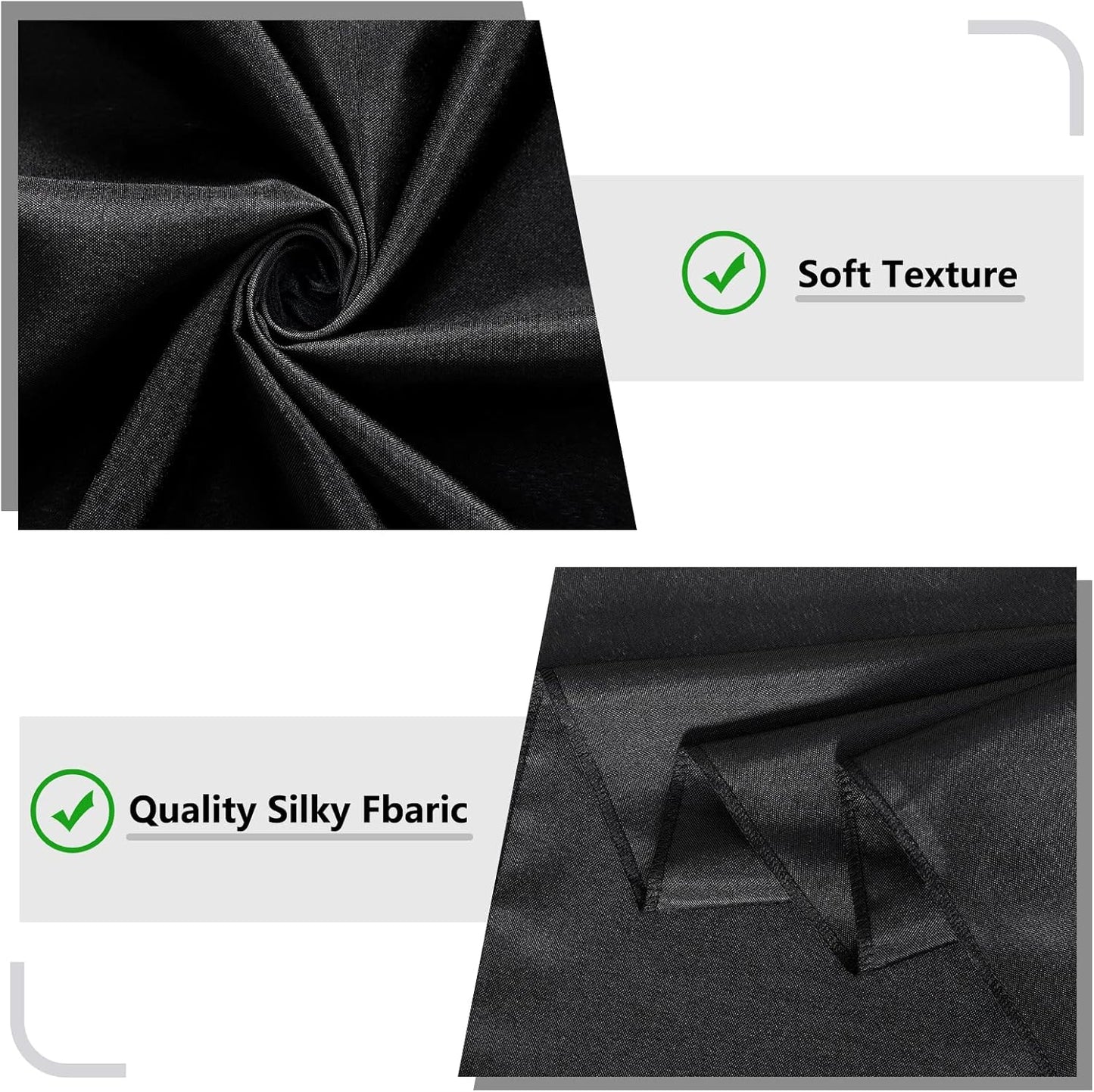 MYSKY HOME Black Backdrop Curtains - Party Background Drapes Panels Fabric, 5ft x 7ft, 2 Panels