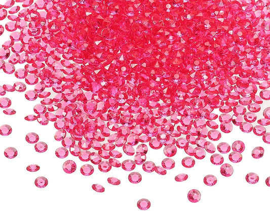 PATIKIL 4000 Pcs Wedding Table Scatter Confetti Crystals 6mm Acrylic Diamonds Vase Fillers Gems for Table Centerpiece Decorations Party Vase Beads, Rose Red