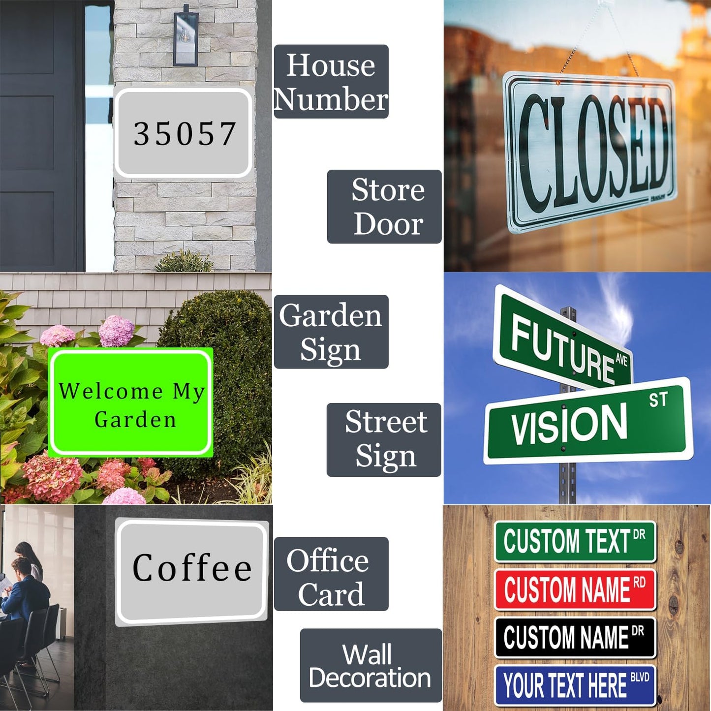 Custom Sign, Personalized Metal Signs with Your Text, Photo, Customized Signs for Office Business Workplace Home Bar Indoor, Outdoor