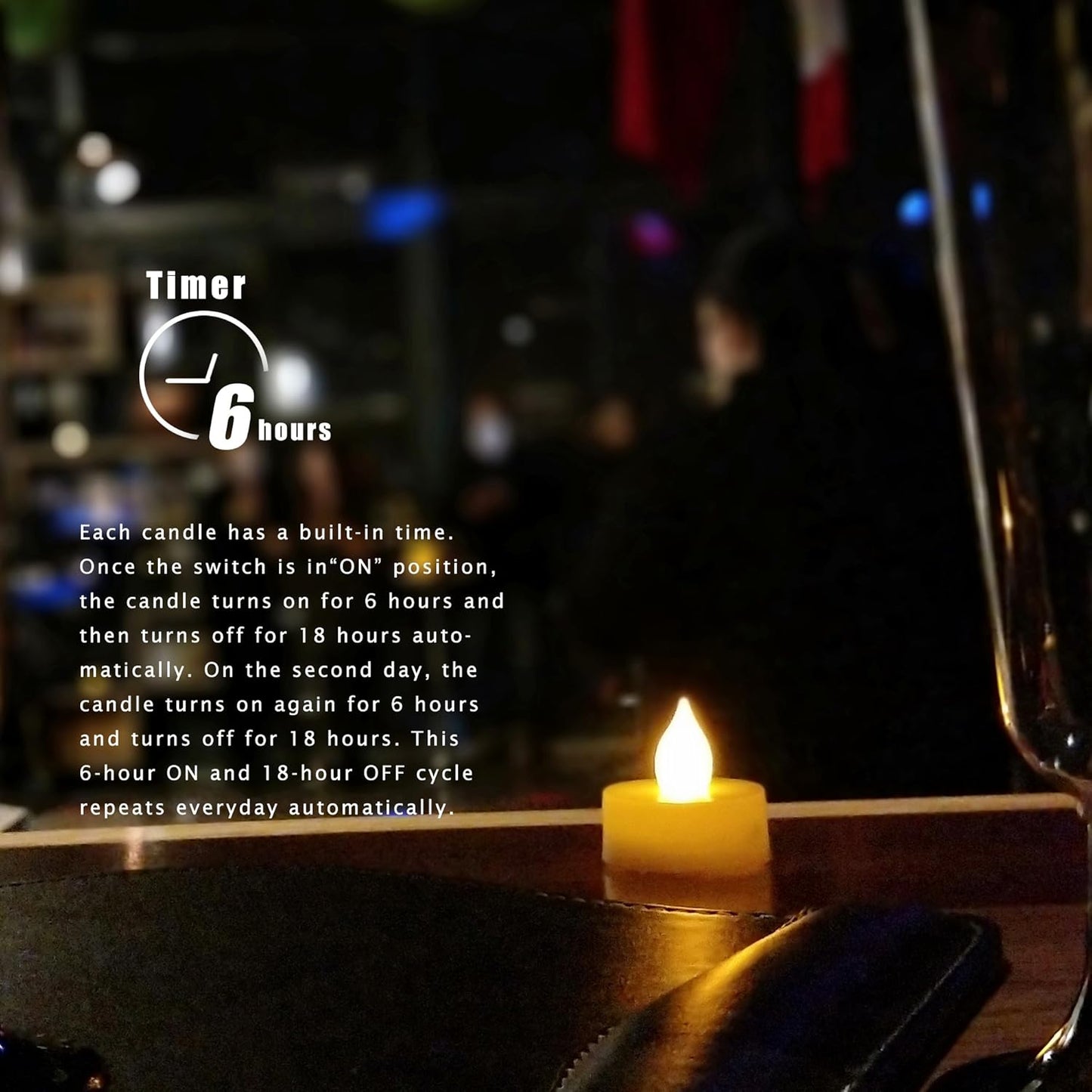 12 Battery Operated Flameless LED Tea Lights with Timer Realistic Flickering Electric Tealight Votive Candles Set Bulk Baptism Wedding Party Decoration Kitchen Home Decor Centerpieces Batteries Incl.