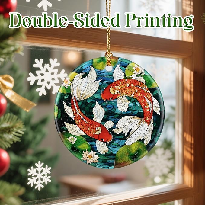 Koi Fish Ornament – Christmas Ornament, Christmas Tree Decor, & Perfect Holiday Decor | Koi Fish Lover Gift, Gifts for Friends