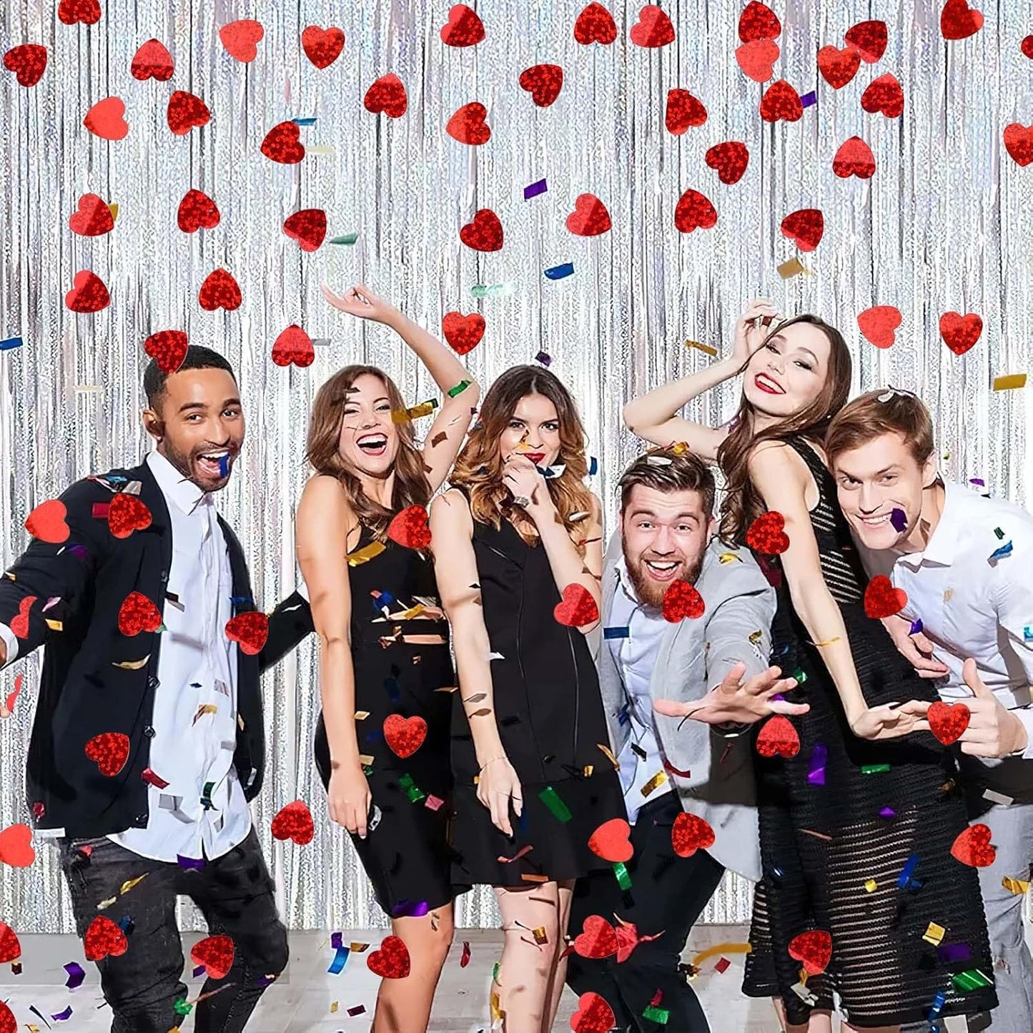 MARFOREVER Red Hearts Confetti - Valentines Day Glitter Heart Table Decorations for Wedding, Bridal Shower, Birthday & Engagement Parties