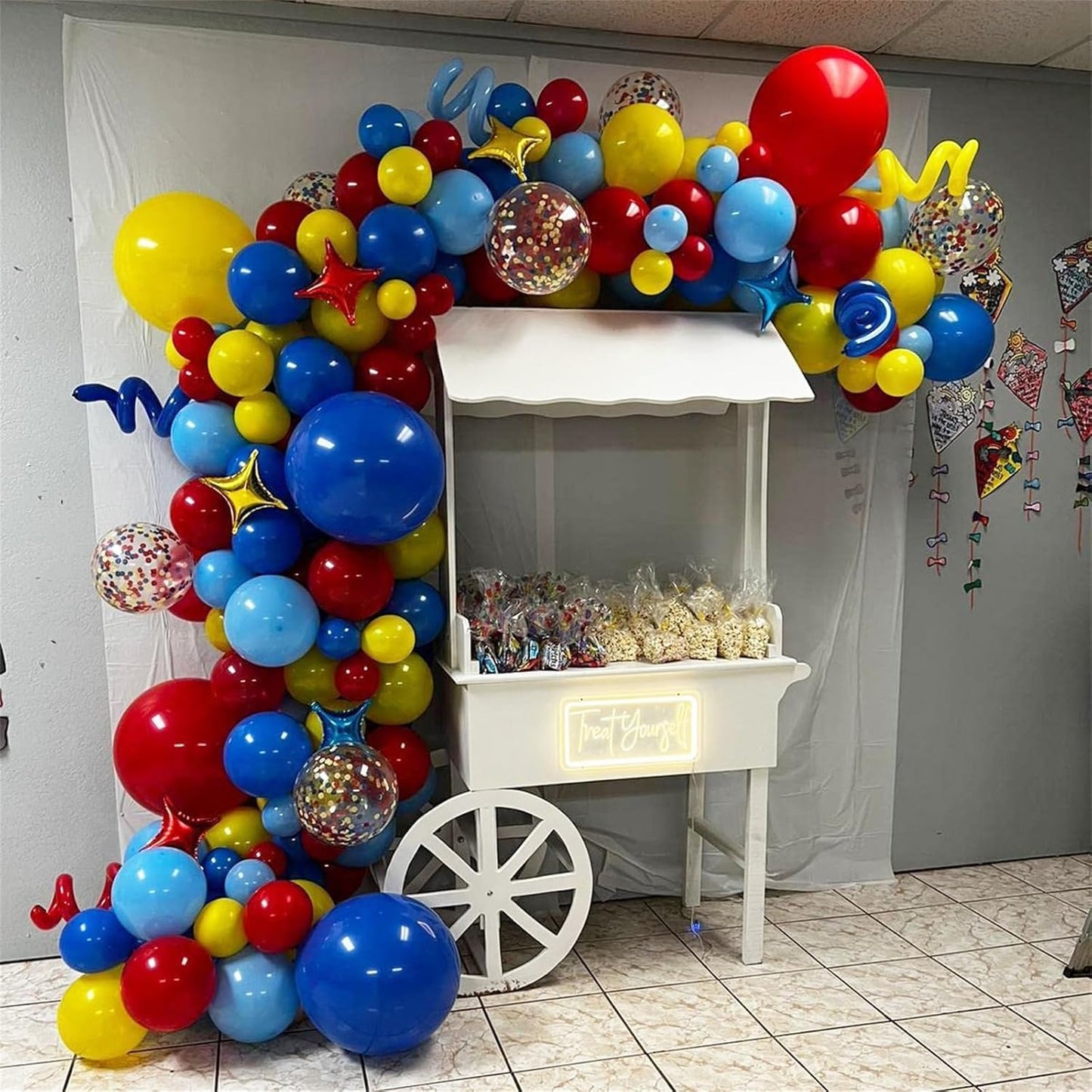 Balloons Red Blue Yellow, 12 Inch Primary Color Helium Balloons with Confetti Latex Balloons Carnival Circus Birthday Party Balloons for Kids Boys Baby Shower Wedding Toy Party Decoration Supplies