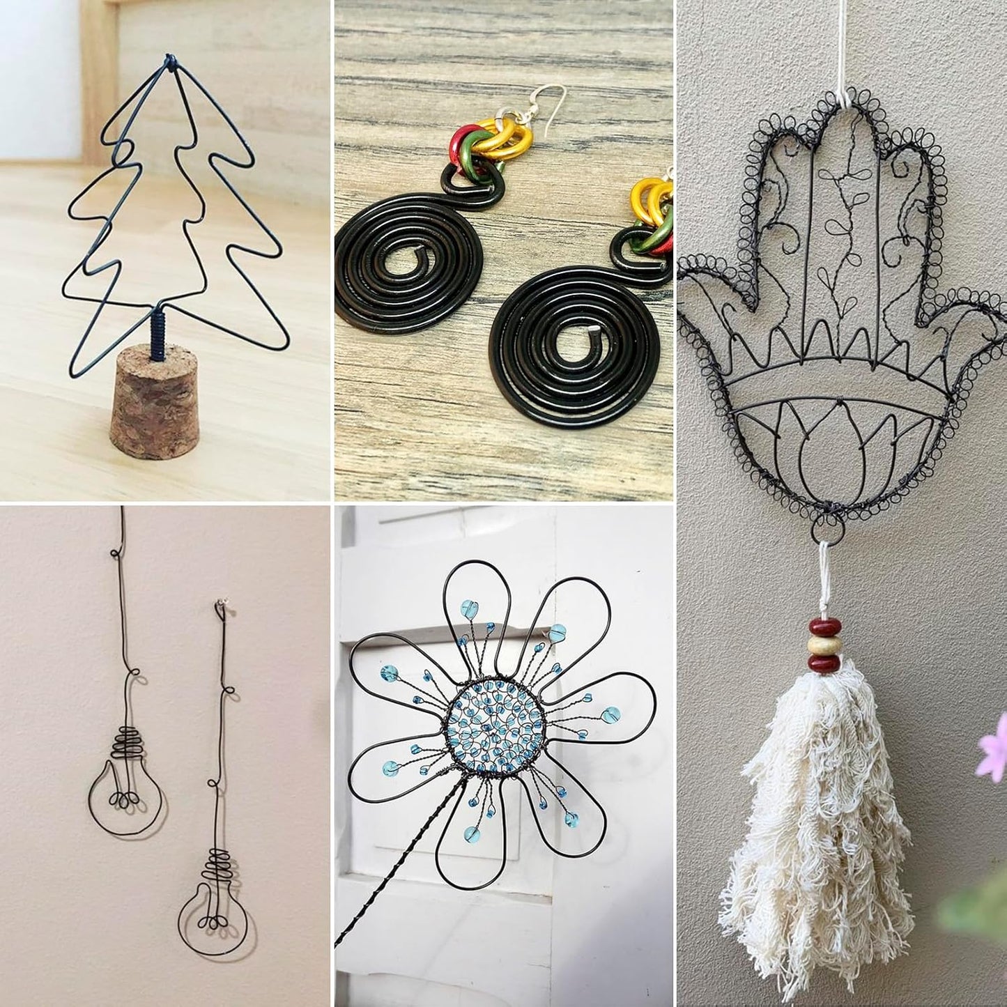 Fashewelry 180 Feet 12 Gauge Aluminum Wire Black Bendable Metal Craft Wire for Beading Jewelry Craft Making