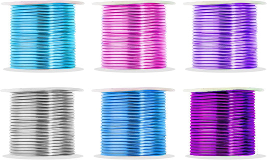 Mandala Crafts 13 Gauge Anodized Aluminum Craft Wire for Jewelry Making - 300 FT Colored Flexible Silver Lavender Purple Pink Ice Blue Turquoise Wire - Bendable for Bonsai Armature Crafting Sculpting