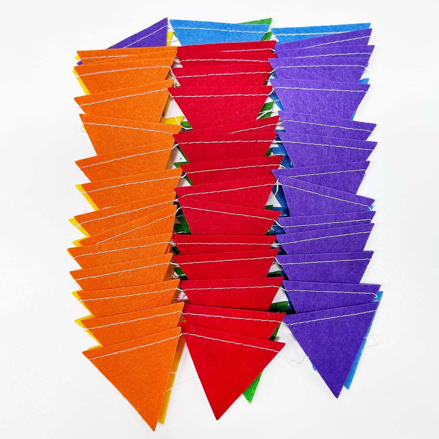 pinkblume Rainbow Party Decorations Colorful Felt Hanging Triangle Mini Bunting Pennant Banner Flag for Birthday Wedding Baby Shower Engagement Carnival Fiesta Festival Party Classroom Nursery Decor