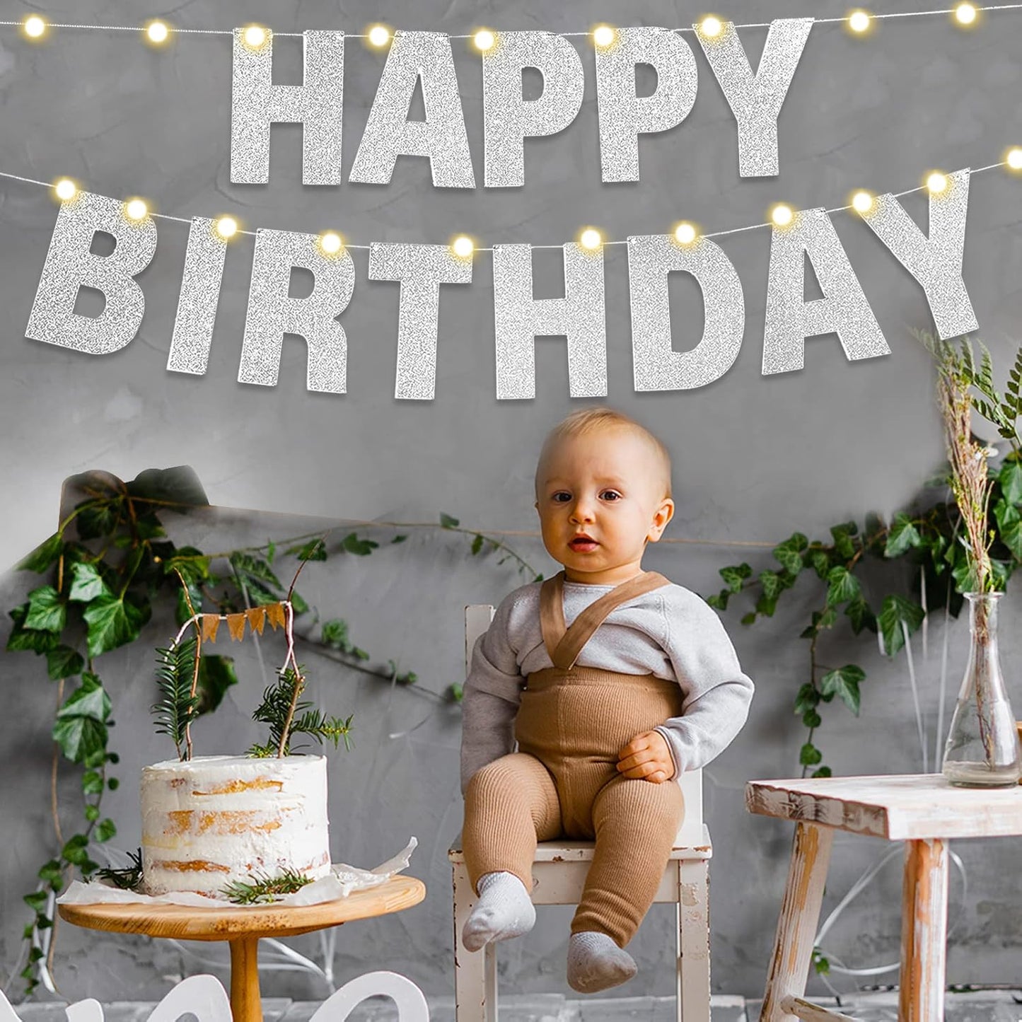 TaoBary 112 Pcs DIY Letter Custom Banner Glitter Customizable Banner Kit Including 107 Letters and Numbers 3 Rope for Valentine Birthday Party(Silver)