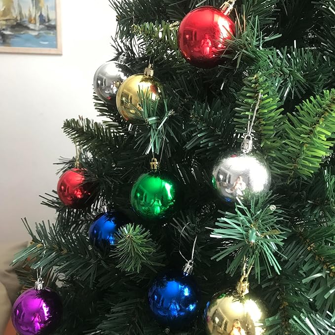 KTKDE Christmas Balls Decoration 36 Pcs/2.36in Christmas Tree Decorations Shatterproof Hanging Ornament Balls for Holiday Wreath Xmas Tree Decor Colorful Ball for Party Event