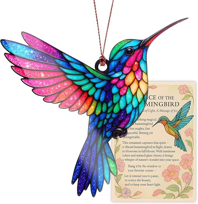 Christmas Ornaments - Hummingbird Christmas Ornament - Hummingbird Gifts for Women - Bird Ornaments for Christmas Tree - Hanging Decor for Xmas Tree - Christmas Ornament 2025 - Gift Exchange