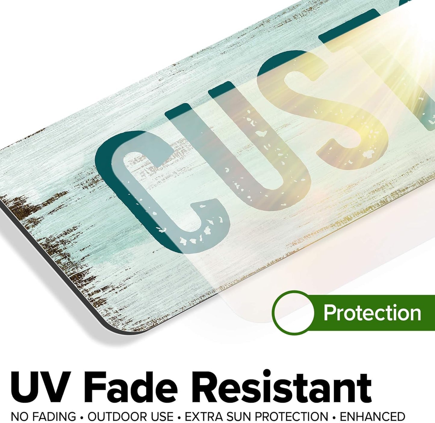 Custom Sign, Custom Street Sign, 11 Font Colors, 13 Font Styles, 4 Hole Options, 22 Sizes, 4x18 Inches, Rust Free DiBound, Fade Resistant, Made in USA by My Sign Center (Shabby Chic)