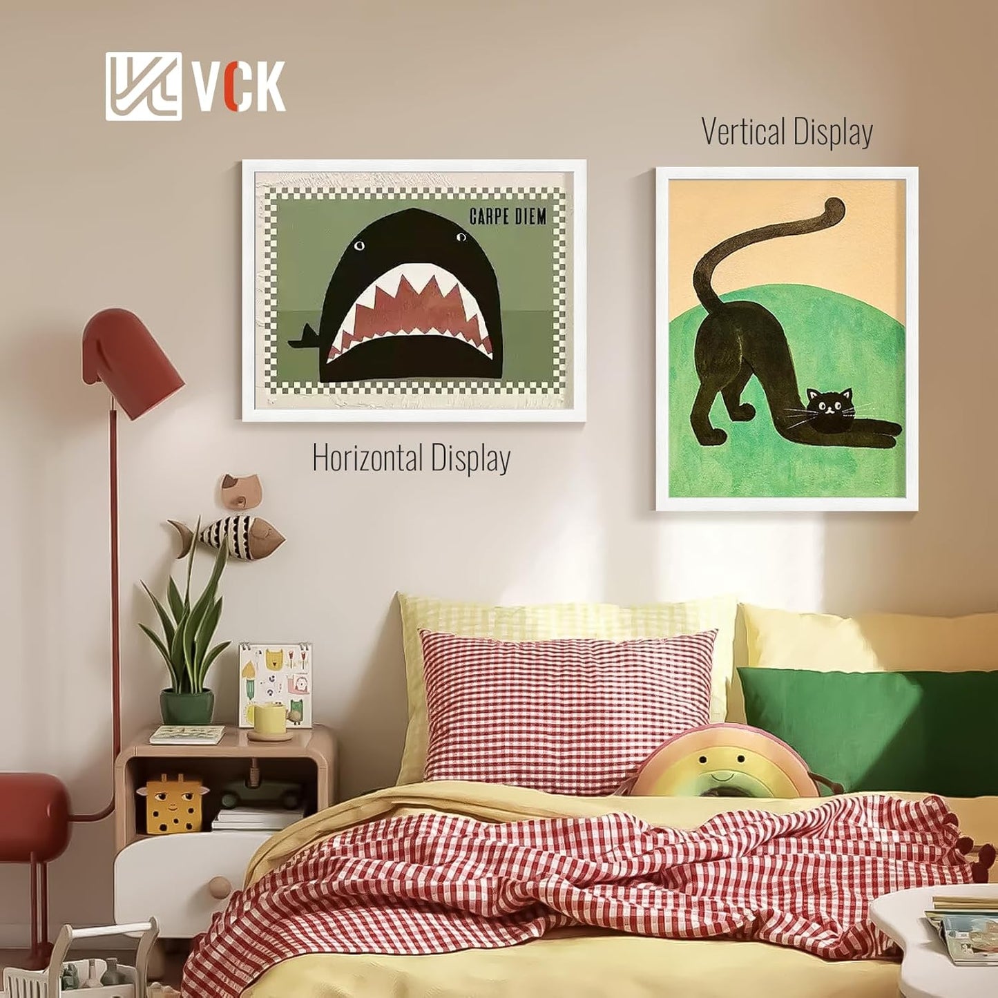 VCK 18x24 Frame 2 Pack, Exclusive Textured Solid Wood Poster Frame, Display Picture 16x20 with Mat or 18x24 without Mat, White