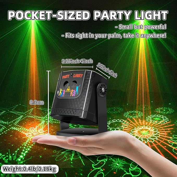 Disco DJ Party Lights - Mini Sound Activated Stage Light, Portable LED Stage Lighting for Celebrations Gathering Birthday