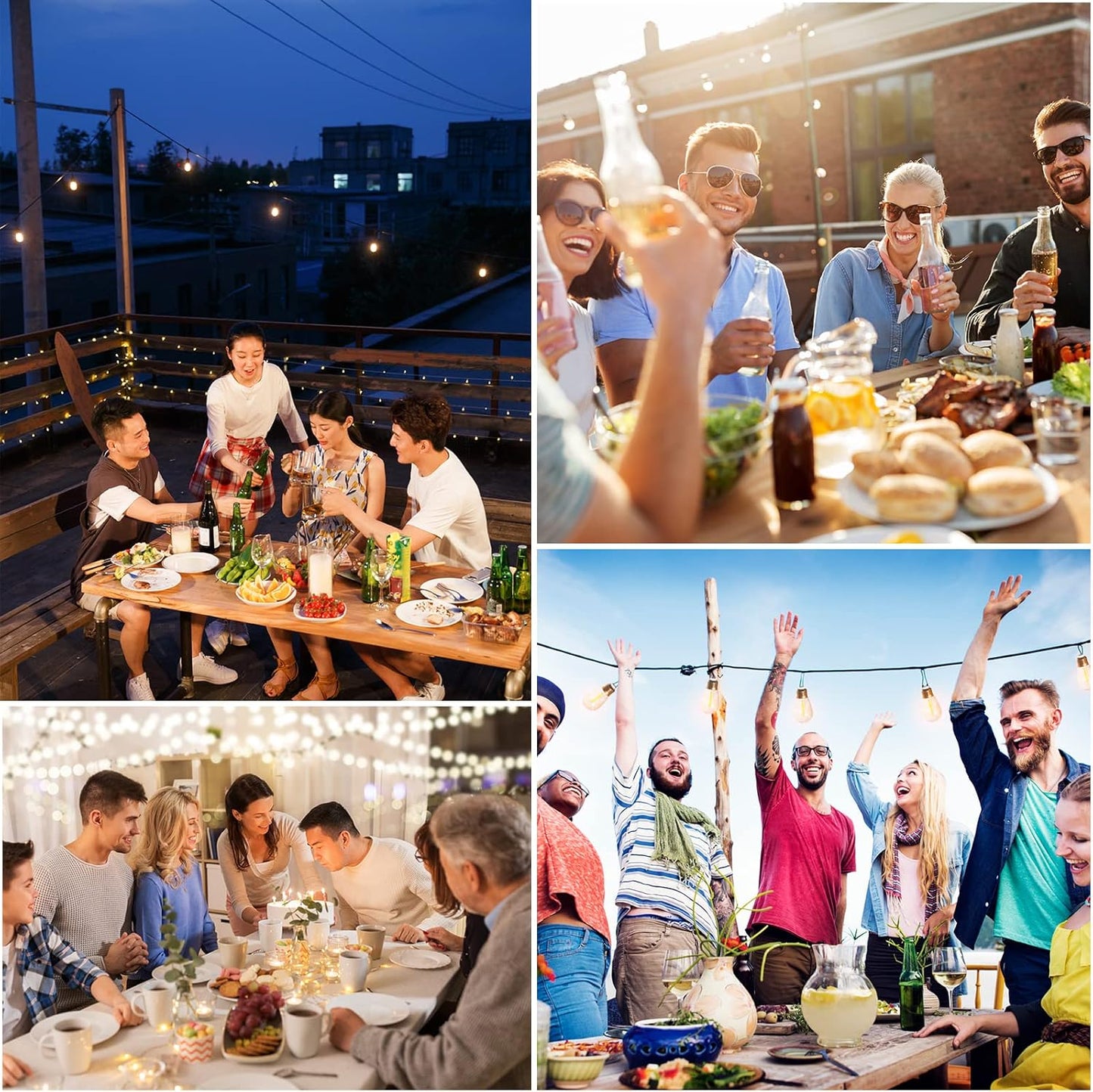 27FT Solar String Lights Outdoor with Remote, Dimmable Waterproof Solar Powered Patio Lights for Garden, Backyard, Camping, Party Shatterproof LED Edison Bulbs & Color Changing.