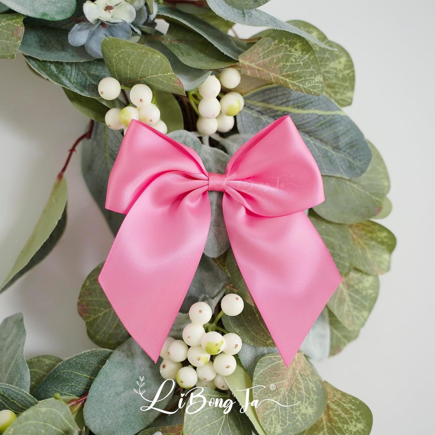 5'' Hot Pink Bow Party Decorations Satin Bows, Twist Tie Bows for Treat Bags, Cake Pops, Pre-Tied Bow Premade Ribbon Bows for Crafts, Holiday Bows for Gift Wrapping, Wedding Decor-24 Counts