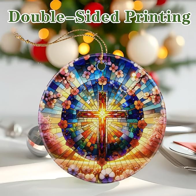 Christmas Ornaments, Catholic Cross Ornaments, Religious Christmas Decorations & Christian Home Decor | Religious Gift, Christian Gift, Spiritual Gifts, Boho Mandala Cross Ornament Gifts