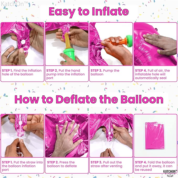 KatchOn, Giant Hot Pink Number 3 Balloon - 40 Inch | Number 3 Foil Balloon | 3rd Pink Birthday Decorations for Girls | 3rd Anniversary Decorations | Pink Party Decorations
