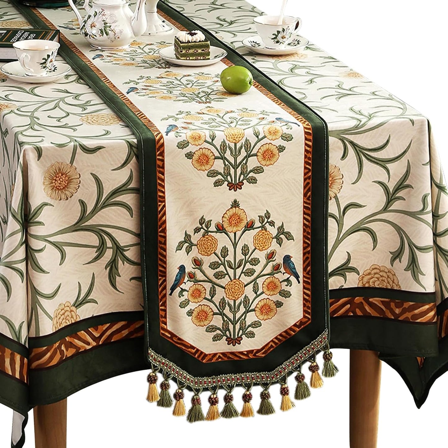patdrea Velvet French Table Runner Farmhouse for Home Kitchen Dining Decor Parties Family Dinners Wedding 12"*71"