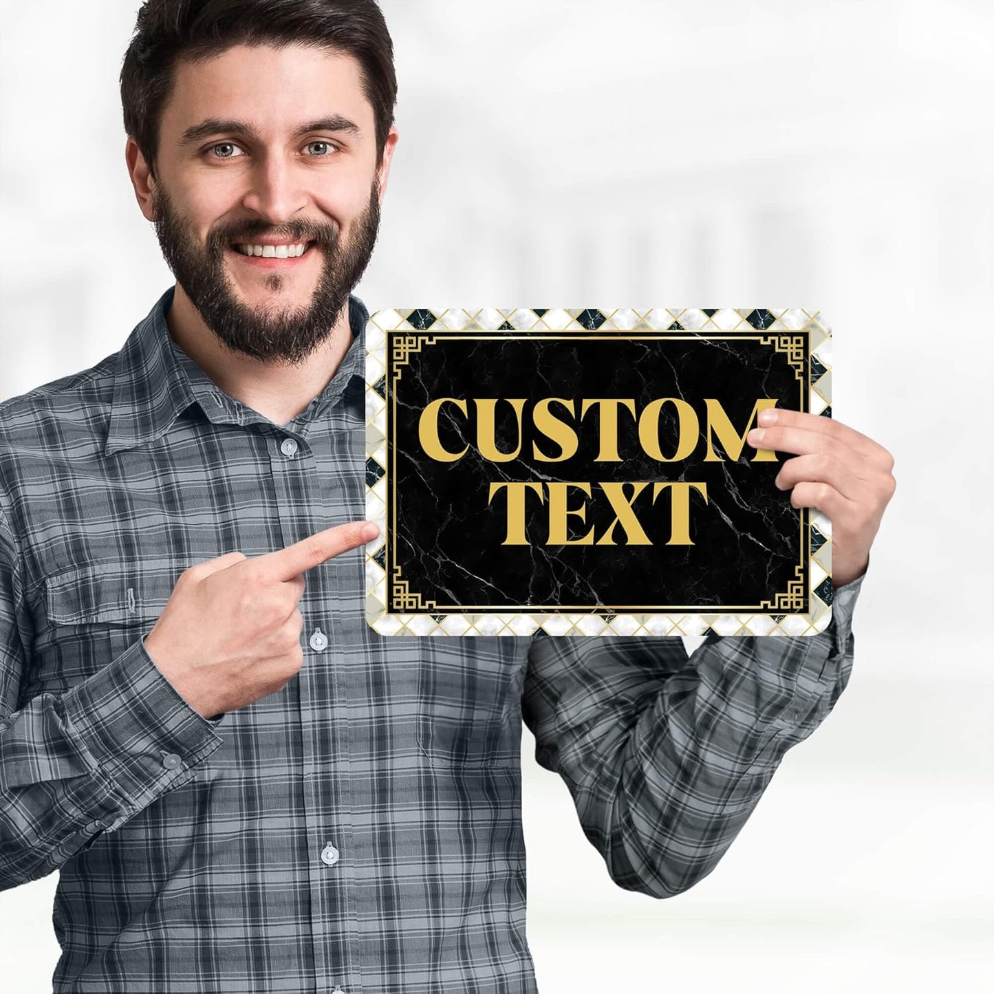 Custom Sign, Custom Street Sign, 11 Font Colors, 13 Font Styles, 4 Hole Options, 22 Sizes, 7x10 Inches, Rust Free DiBound, Fade Resistant, Made in USA by My Sign Center (Marble Tile)