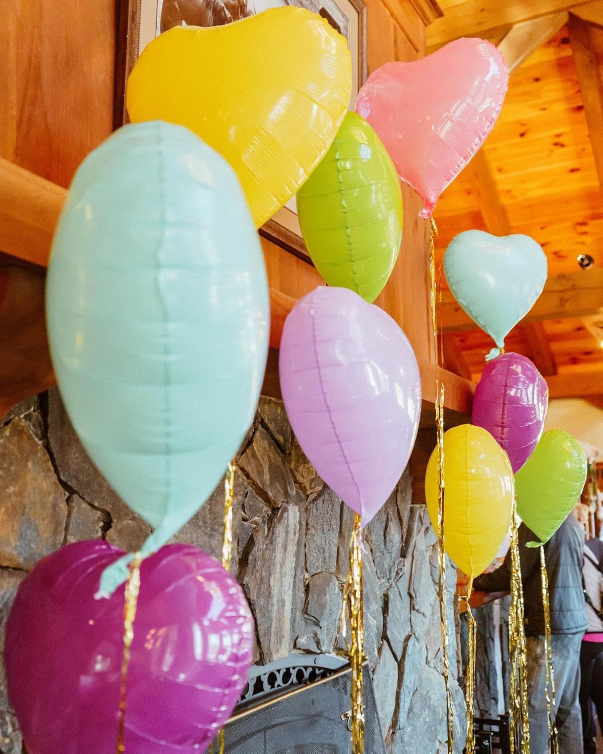 Pastel Colorful Heart Balloons,10Pcs Rainbow Foil Heart Shaped Balloons,18Inch Pink Blue Yellow Green Purple Helium Balloon for Valentines,Engagement,Birthday,Baby Shower,Wedding Party Decorations