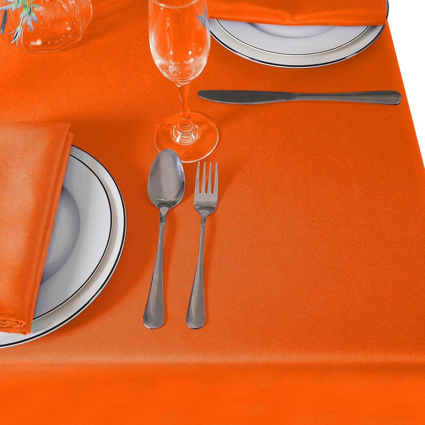 120 inch Round Tablecloth Washable Polyester Table Cloth Decorative Table Cover for Wedding Party Dining Banquet（120 inch,Orange）