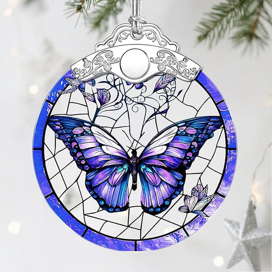 Butterfly Ornament, Stained Glass Christmas Decorations, Christmas Ornaments for Tree, Holiday Ornament, Gifts for Butterfly Lovers, Holiday Party Gifts, Gift Ideas & Xmas Gift