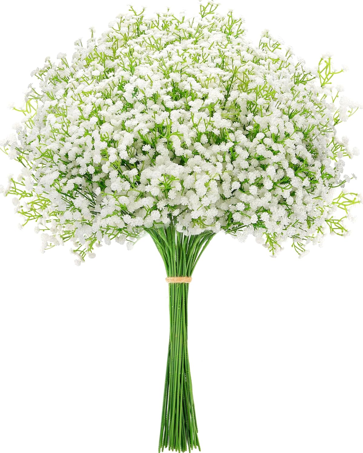 Babys Breath Artificial Flowers, Real Touch Babys Breath Flowers Artificial Bulk for Wedding Decor, White Fake Flowers for Party Home Garden Decor (12, White)