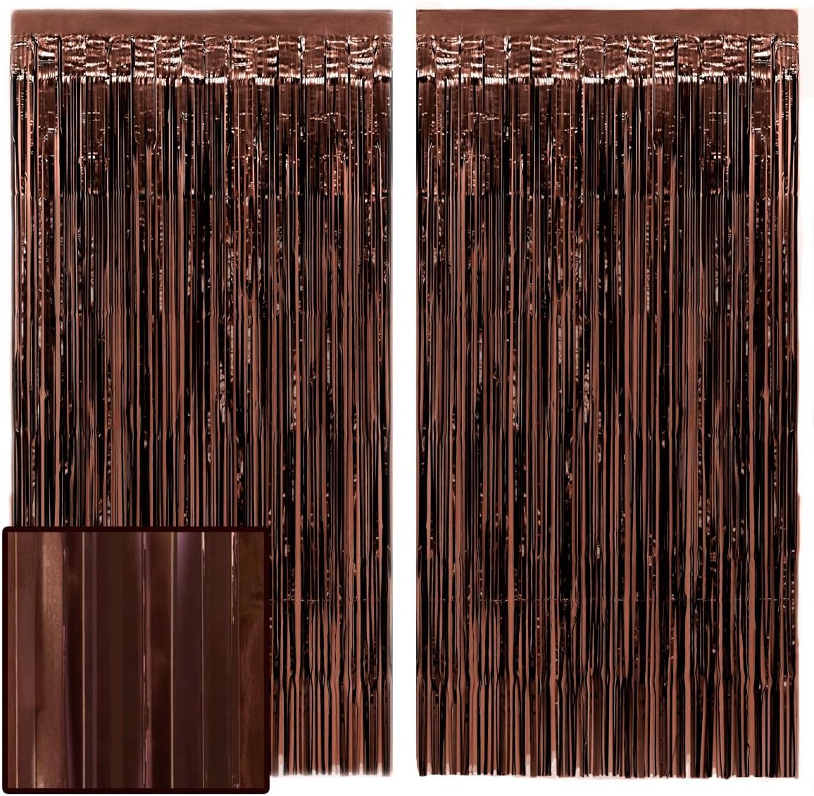 xo, Fetti Brown Party Curtain - Set of 2 | Espresso Martini Fringe, Bachelorette Decorations, Cute Birthday Photo Booth, Party Backdrop, Bday Supplies
