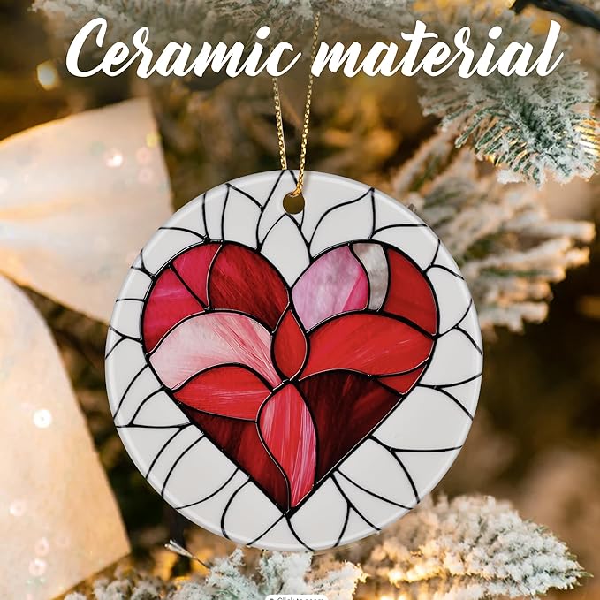 Valentine Heart Ornament, Christmas Ornaments: Christmas Tree Decorations, Holiday Decor, Stocking Stuffers, Gift Ideas, Valentine's Day Gift, Romantic Gifts for Girlfriend, Love Gifts for Wife