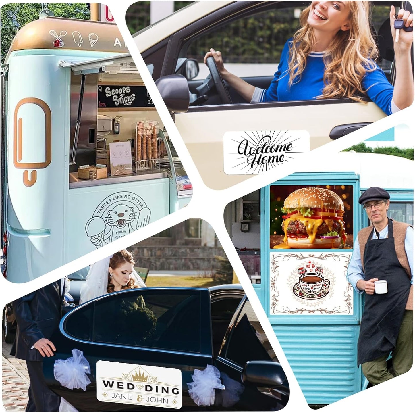 Thaibear Blank Car Magnets, 17" x 12", 4 Pack Car Door Magnets Signs for Vehicle, Rounded Corners Blank White Flexible Magnet Sheet Stickers for Car to Advertise Business and Personalized Decal