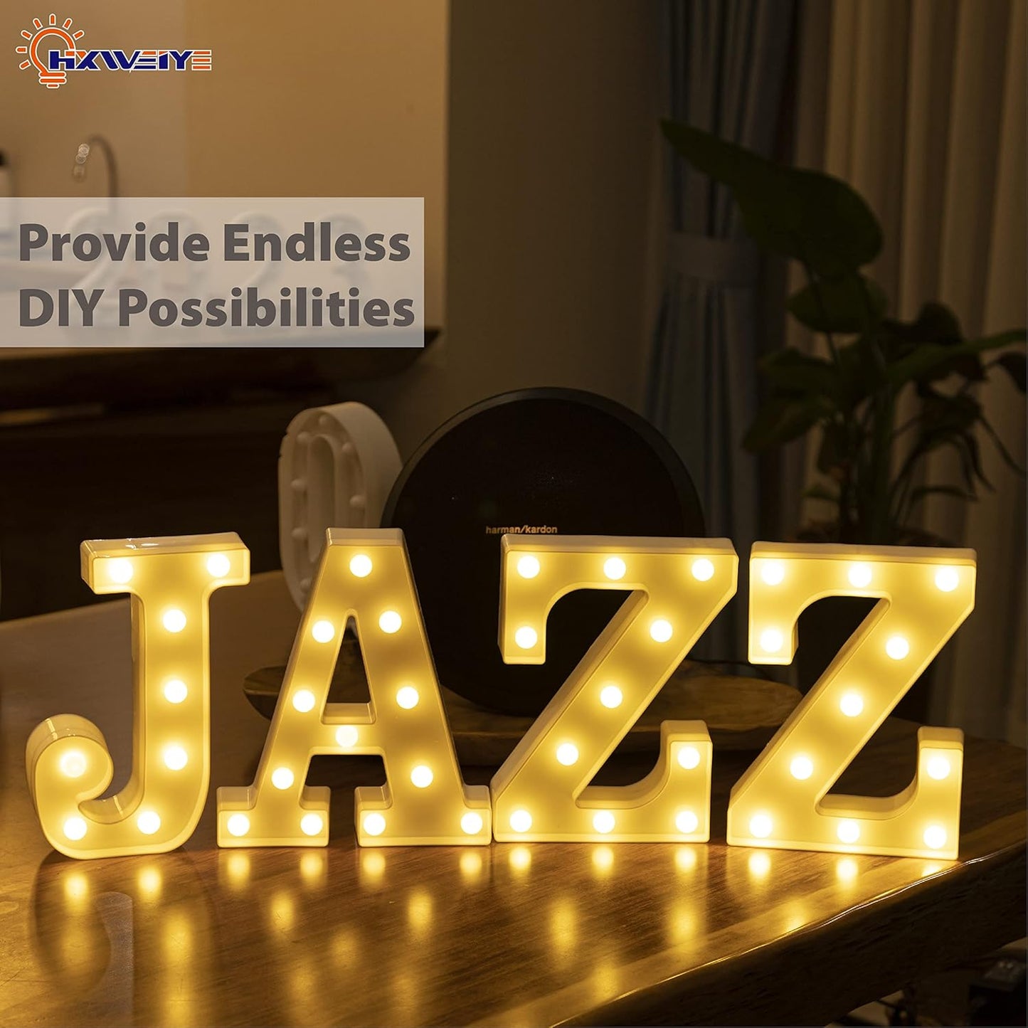 HXWEIYE LED Marquee Letters Lights Sign Z, 26 Alphabet & Number 0-9 Warm White Led Letters for Bar Party Birthday Home Wedding Decor