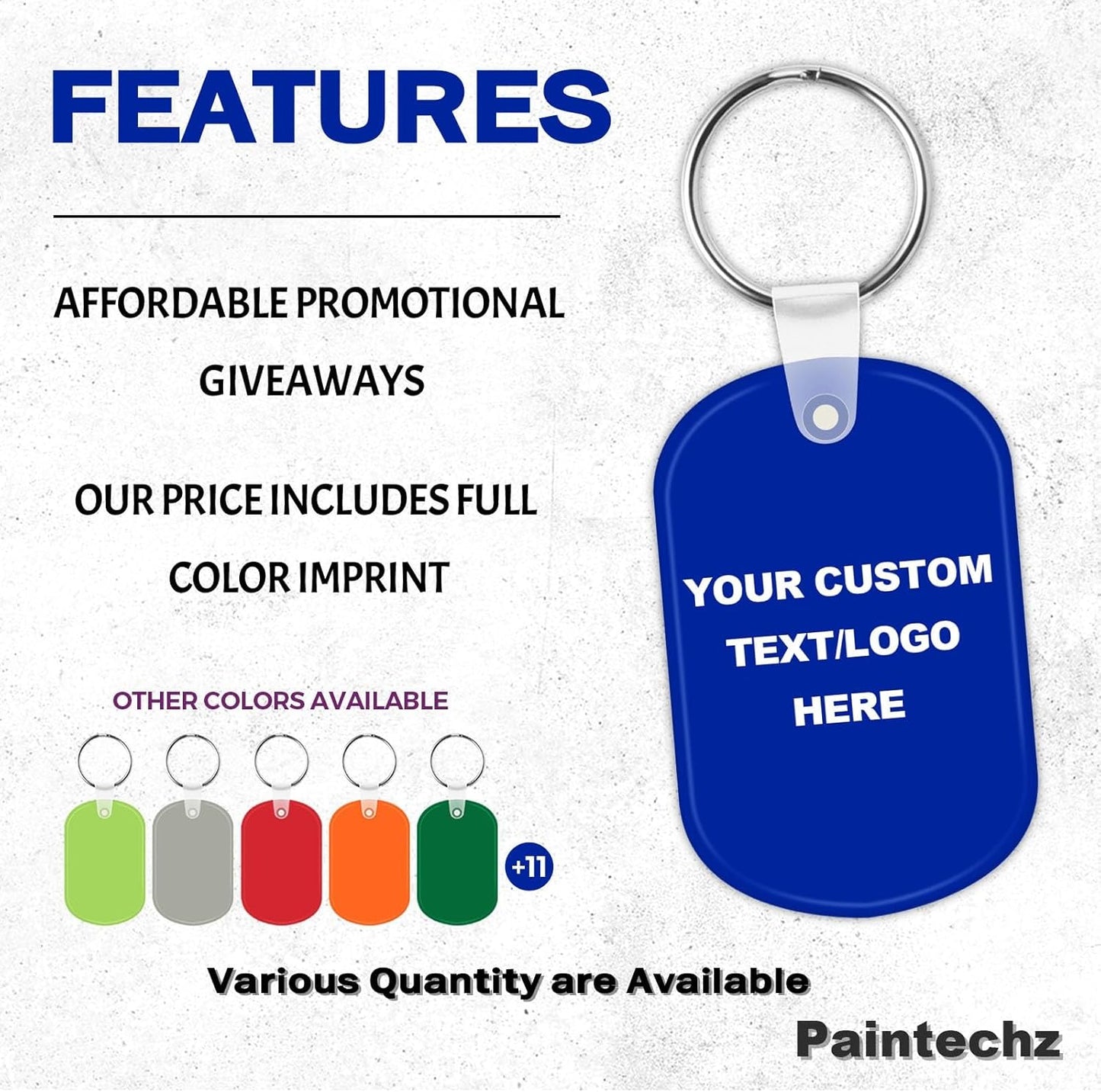 Custom Oval Soft Keychains 400 Pack, Personalized Logo, Text Bulk - Perfect for Tradeshows, Party Favors, Campaign Gifts - Customizable Key Tags