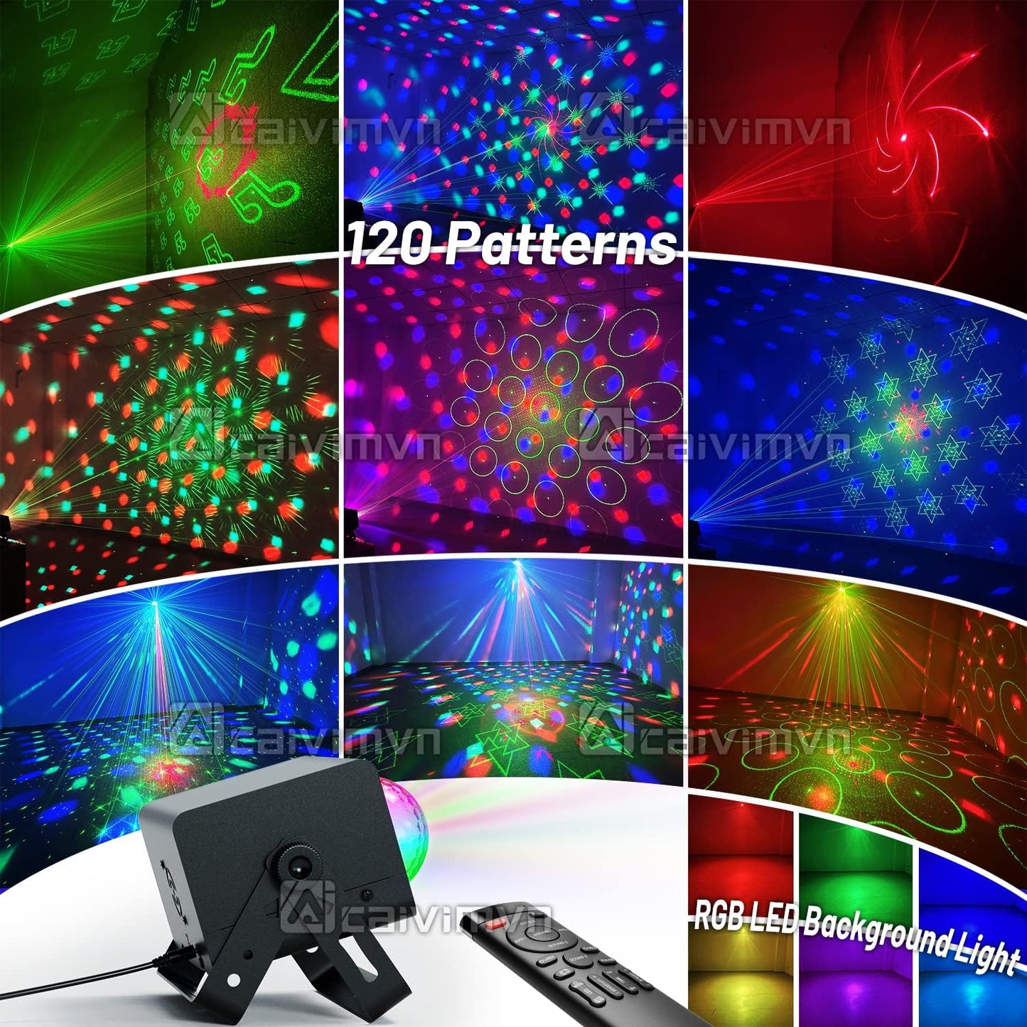 Party Lights, Disco Light Dj Disco Ball LED Sound Activated Stage Lights with Remote Control for Parties Bar Club Pub Christmas Birthday Wedding Holiday Dance Xmas Decorations