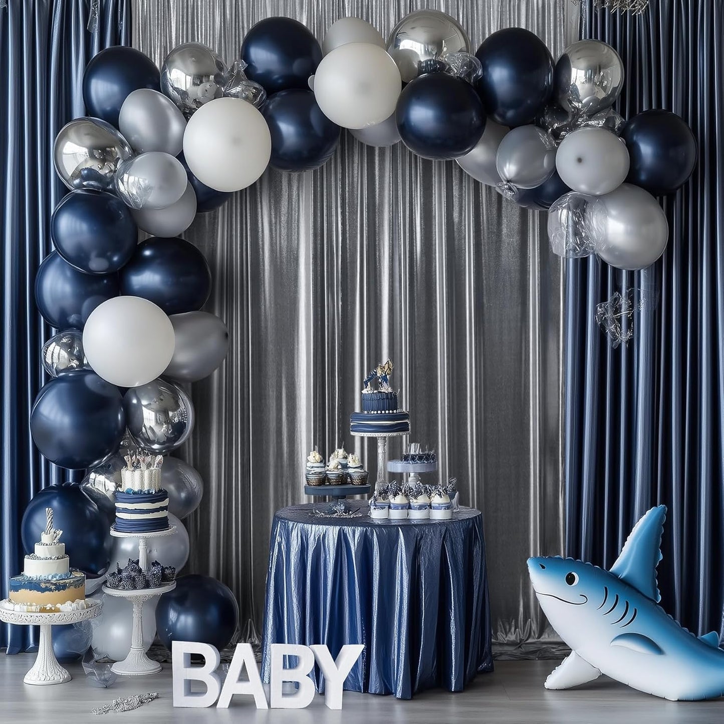 Outpain Thick 20 ft x 10 ft Black Silver Sequin Backdrop Curtain for Parties, Wrinkle Free Glitter Photo Backdrop Drapes 4 Panels 5x10ft Black Silver Back Drop Cloth for Wedding Photography Background