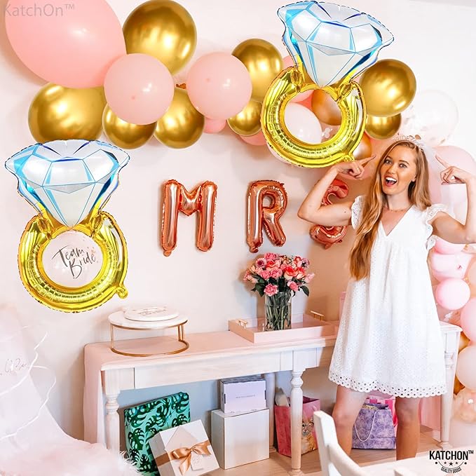 KatchOn, 2 Piece Diamond Ring Balloon, 30 Inch, Engagement, Wedding, Bachelorette Party Decorations