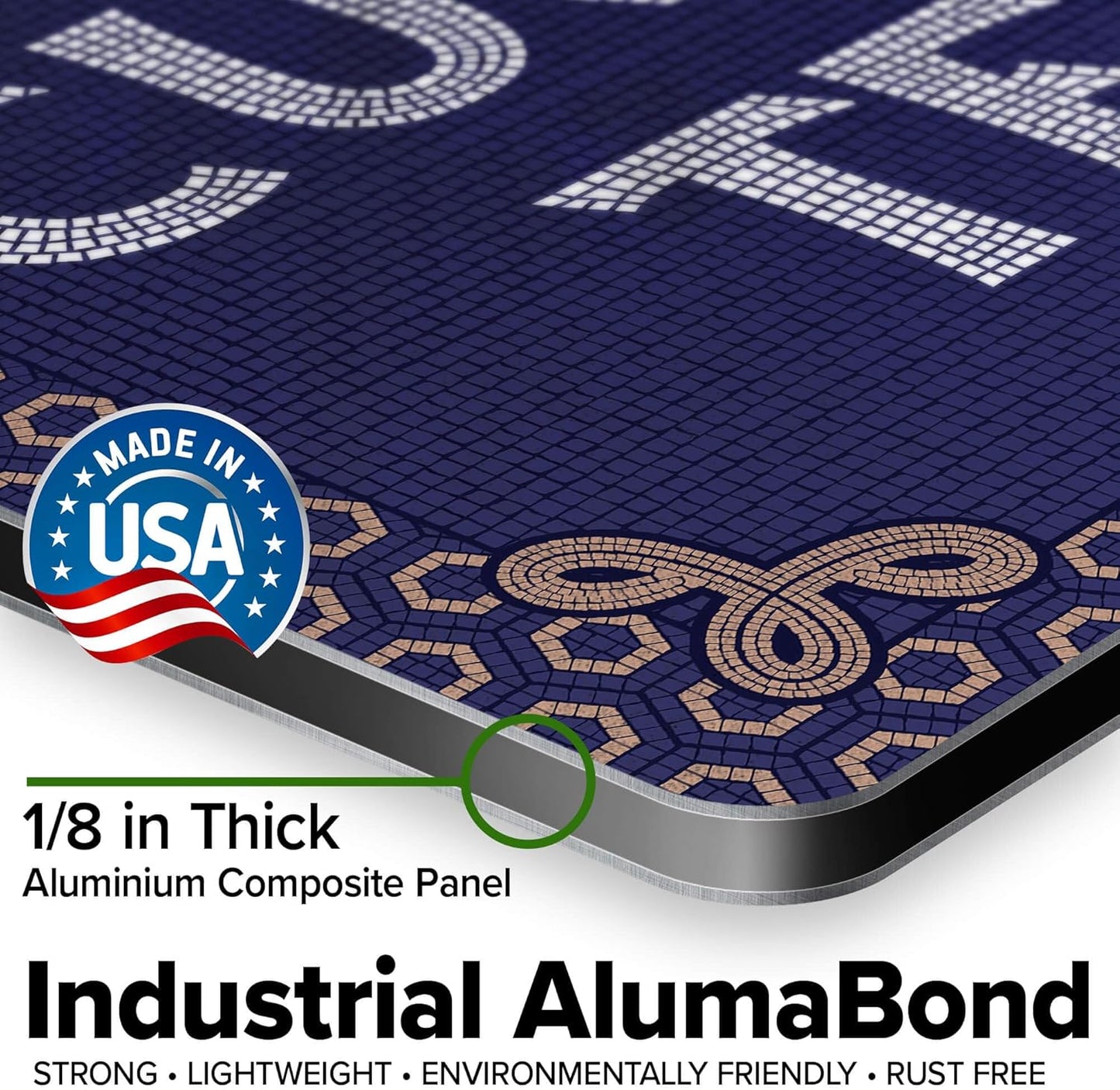 Custom Sign, Custom Street Sign, 11 Font Colors, 13 Font Styles, 4 Hole Options, 22 Sizes, 12x18 Inches, Rust Free DiBound, Fade Resistant, Made in USA by My Sign Center (Fauxsaic 1)