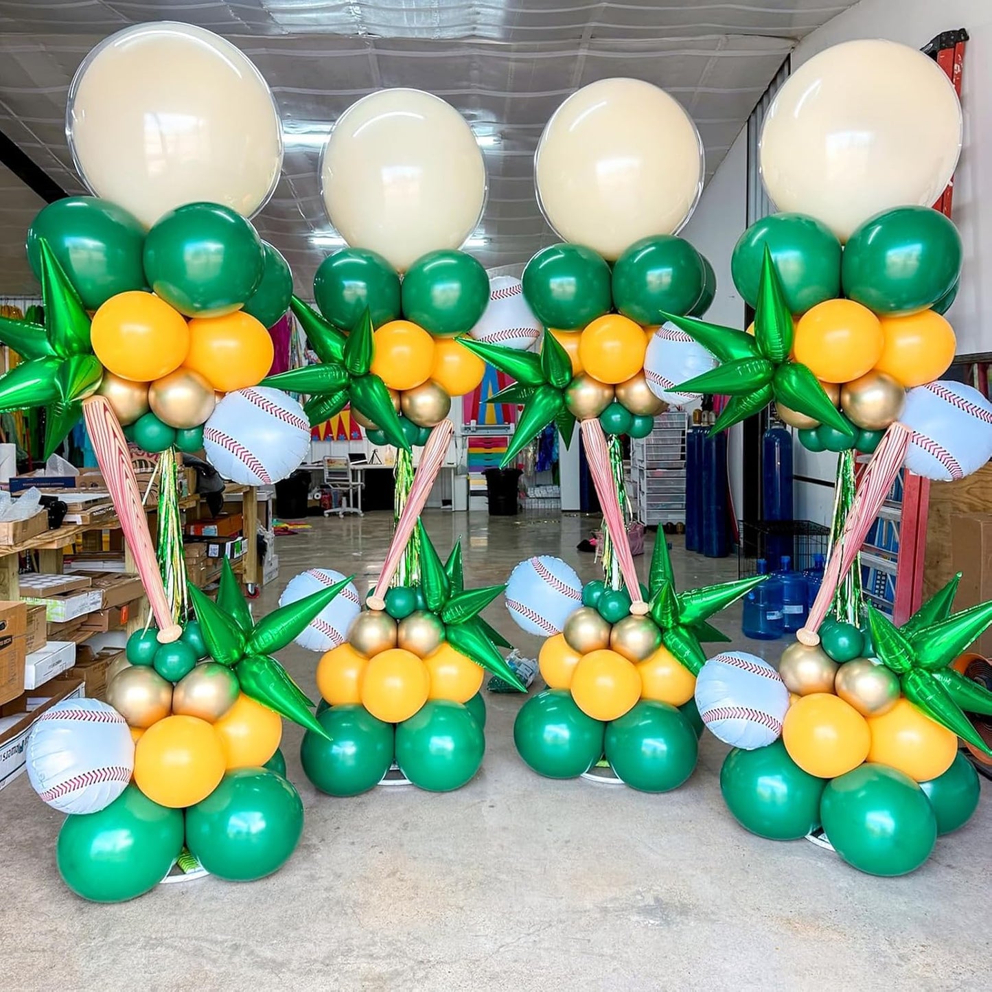 Green Yellow Gold Balloons, 12 Inch Dark Emerald Green Yellow Balloons, Sage Green Metallic Gold Balloon for Birthday Graduation St. Patrick's Day Tropical Summer Garden Party Decorations Supplies