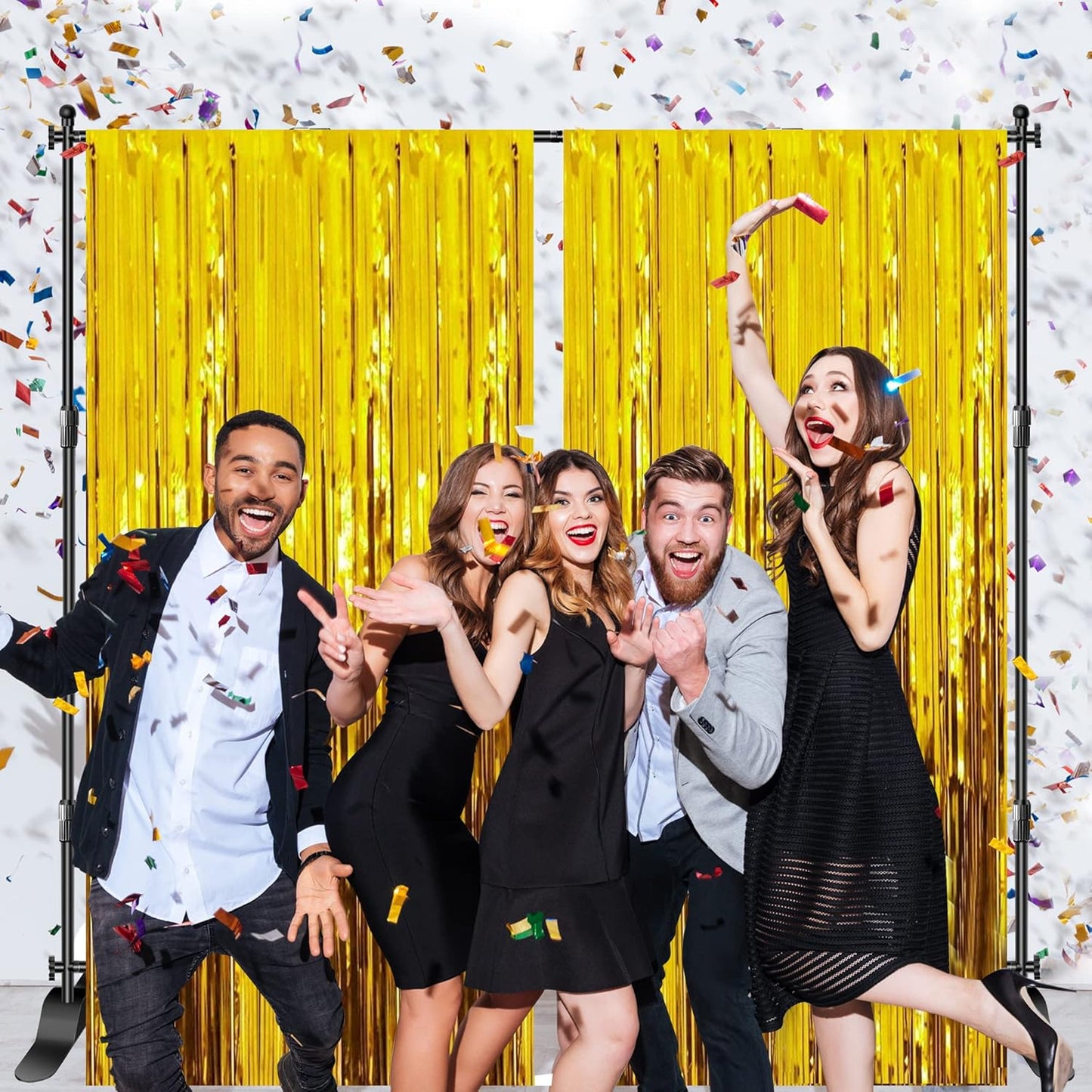 FUDESY Backdrop Banner Stand, 10x8ft Heavy Duty Display Frame, Adjustable Metal Telescopic Tube, Step and Repeat Background Stand Kit for Trade Show, Photography Photo Booth, Party, with Sandbags