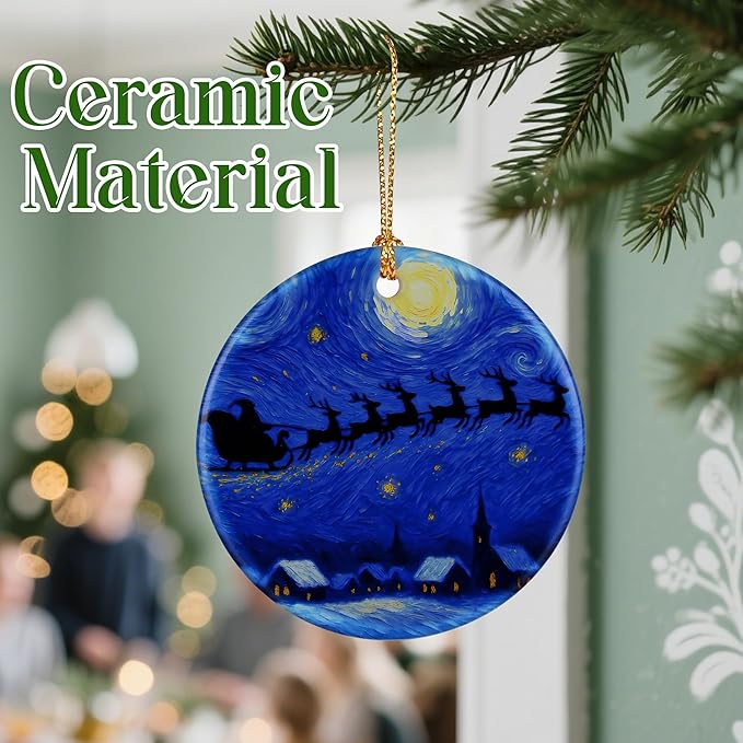 Starry Night Ornament – Christmas Ornament, Christmas Tree Decor, & Perfect Holiday Decor | Art Lover Gift, Gifts for Friends and Family