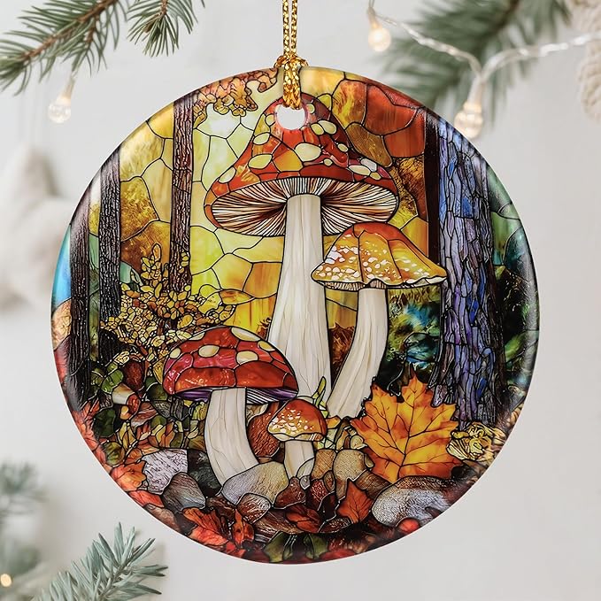 Mushroom Ornament – Christmas Ornament, Christmas Tree Decor, & Perfect Holiday Decor | Mushroom Lover Gift, Gifts for Women and Friend