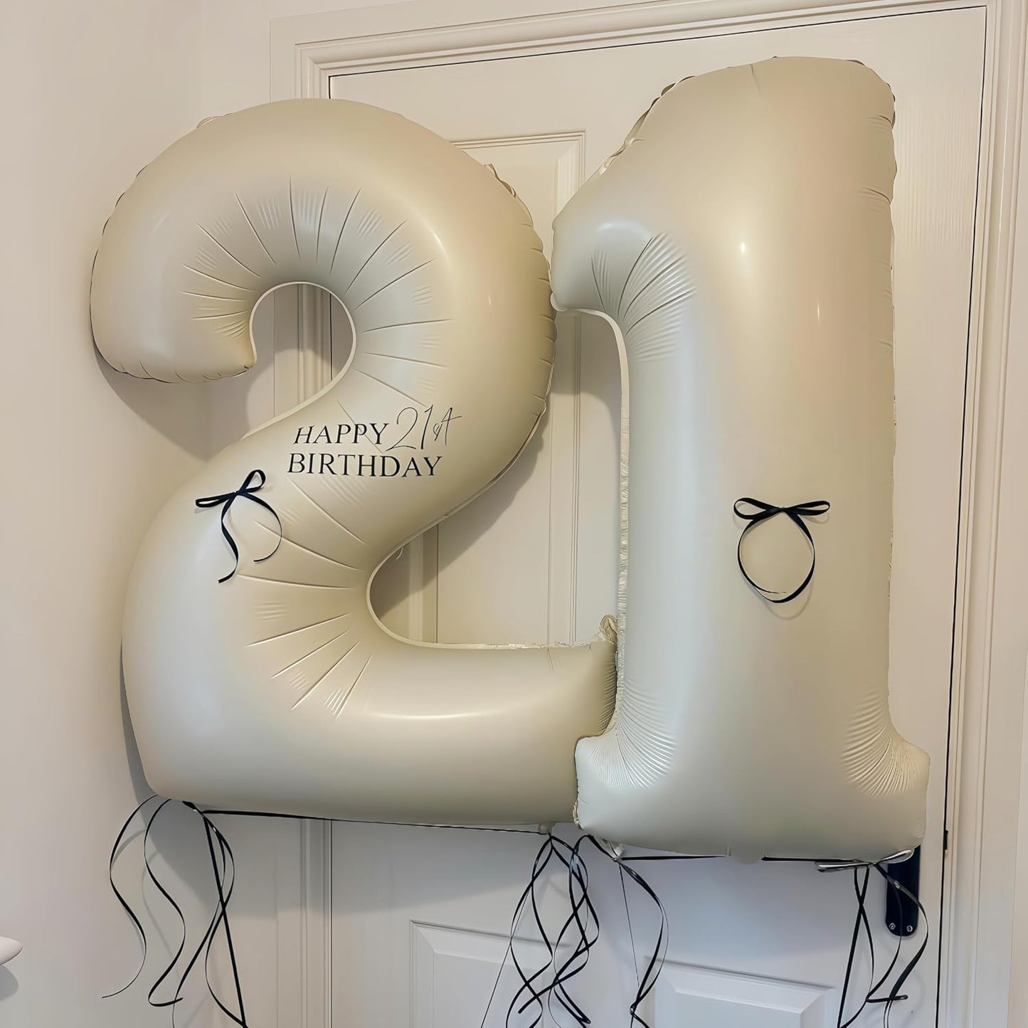 Cream 5 Balloon Number 40 Inch Cream White Number 5 Balloon Helium Mylar 5 Balloon for Birthday Party Decoration